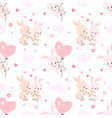 love animals seamless pattern cute cartoon bunny vector image
