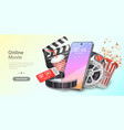 mobile movie theater online cinema watching vector image