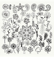 big collection of hand-drawn black and white vector image