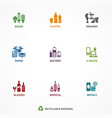 garbage waste recycling icons vector image