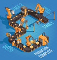 isometric robot automation production vector image
