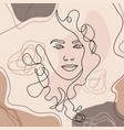 trend background lines woman face 6 vector image vector image