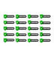 certified badge stamp seal big collection green vector image vector image
