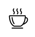 cup with steaming hot drink icon vector image