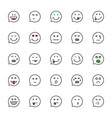 black thin line emoji speech bubble set vector image