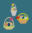 easter basket with eggs vector image