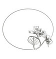 floral round frame hand drawing design flower vector image vector image