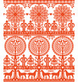 polish folk art seamless pattern wycinanki vector image vector image