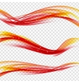 abstract orange wave set on transparent vector image vector image