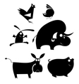 comic farm animal set vector image vector image