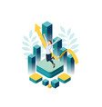 isometric business woman success leadership vector image vector image