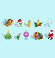 isometric christmas icons set vector image