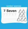 number exercise with cartoon coloring book vector image
