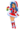 pretty mistletoe girl vector image vector image