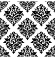 seamless black damask floral background design vector image