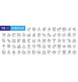 set of 70 start up web icons in line style vector image