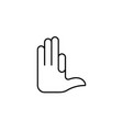 gesture front four fingers vector image