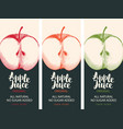 labels for apple juice with and inscription vector image vector image