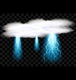 set realistic electric discharge shocked effect vector image