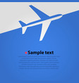 airplane flight blue background vector image