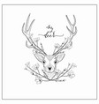 hand drawn deer head logo vector image vector image