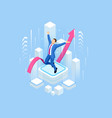 isometric businessman success leadership awards vector image vector image