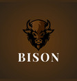 mascot bison head logo design idea vector image vector image