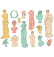 ancient greek gods antique statues and antique vector image vector image