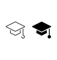 graduation cap icon line and glyph version vector image