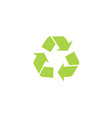 recycle triangle icon with arrows in a flat style vector image