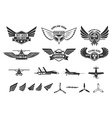 set of flying club labels and emblems vector image