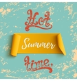 summer banner on blue grunge background vector image vector image