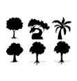 tree silhouettes collection vector image