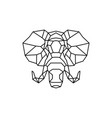elephant head logo geometric line vector image