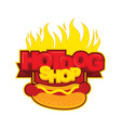 hot dog badge logo vector image vector image