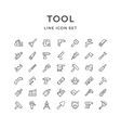 set line icons of tool vector image vector image
