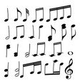 a set of musical notes collection of black vector image