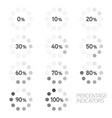 circular progress ten percentage indicators set vector image