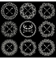 collection of round floral wreath vector image vector image