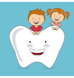 Teeth pattern tooth dental cartoon kids Royalty Free Vector