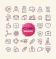 different trendy outline icons collection web vector image