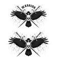 raven sword skull vector image vector image