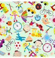 seamless pattern for kids with toys vector image