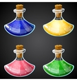 set of cartoon potion bottle vector image