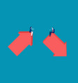 successful and failing concept business vector image vector image