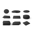 black coasters for beer round and square drinks vector image vector image