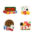 piles of realistic casino gamble set vector image