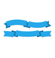 ribbon banner two blue ribbons festive wavy vector image vector image