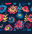 seamless pattern with plants leaves vector image