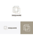 three square 3 logo icon vector image vector image